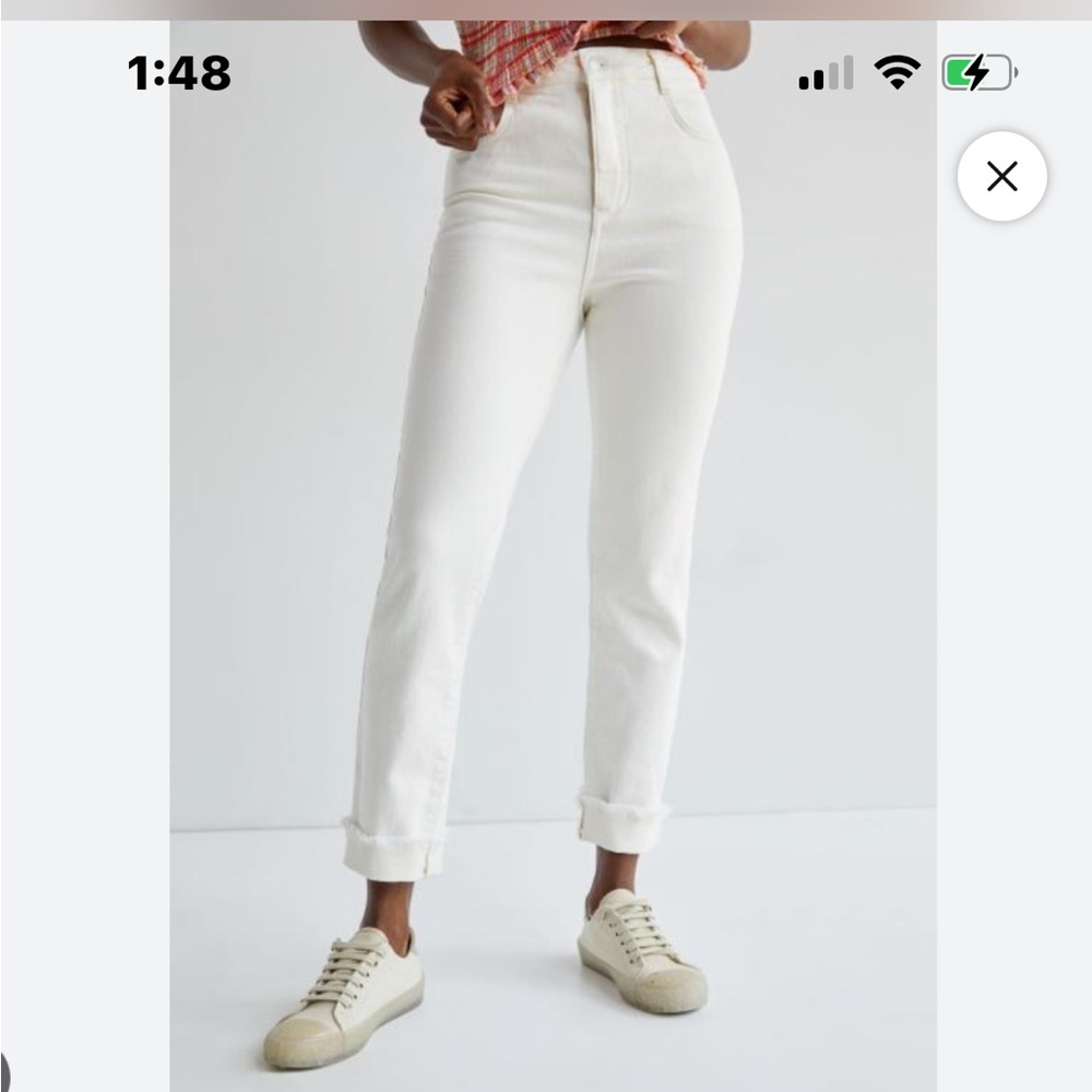 Pilcro White Cropped Jeans, Size 30